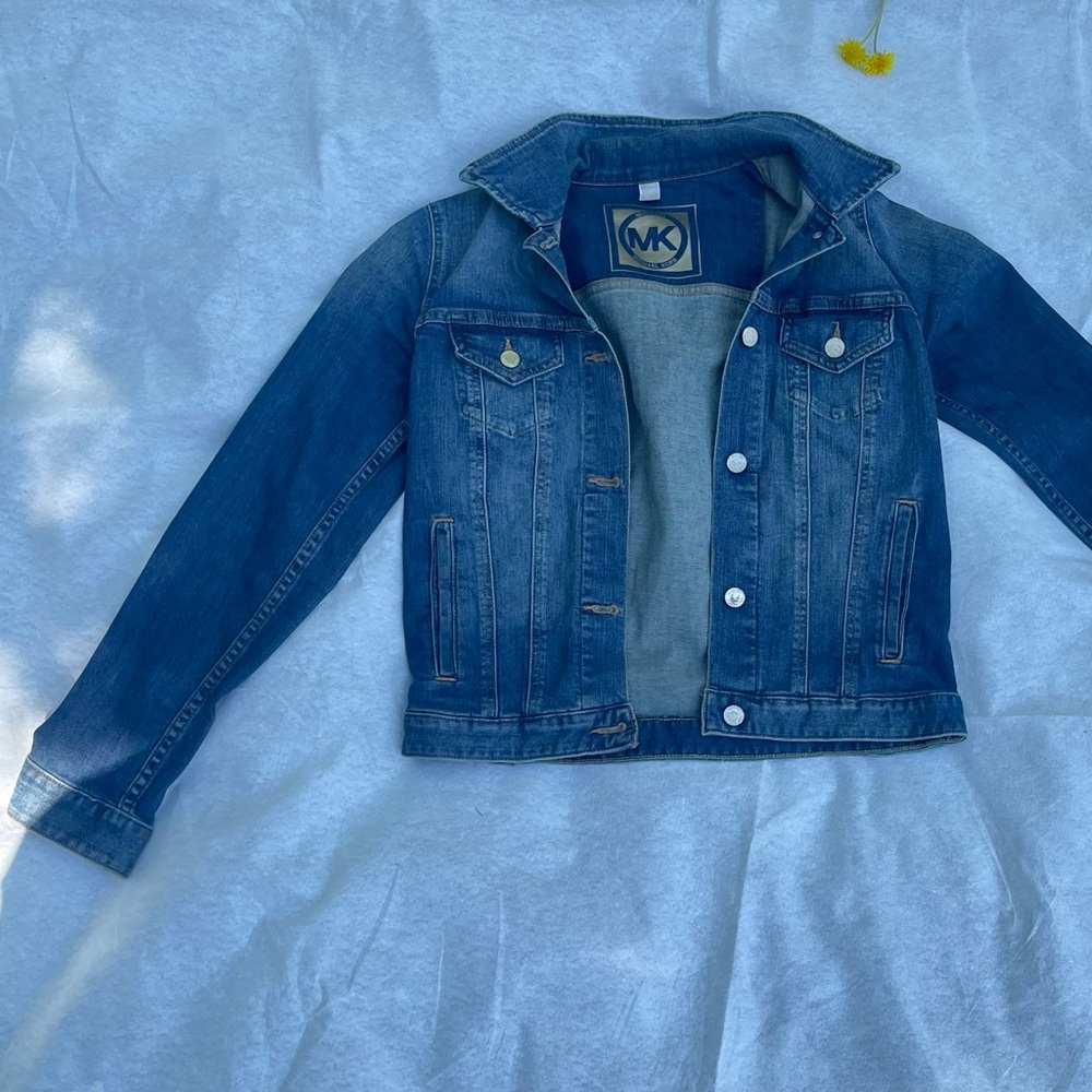 Michael Kors Women Denim Jacket Gold Button